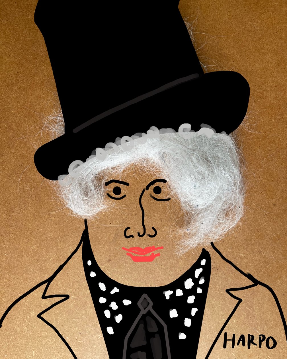Harpo Marx (kollázs rajz) alkotó: Evan Sklar
