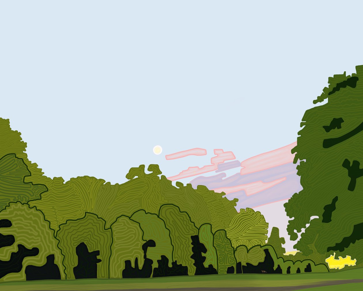 Hyde Park a rókával (digitális művészet) alkotó: Evan Sklar
