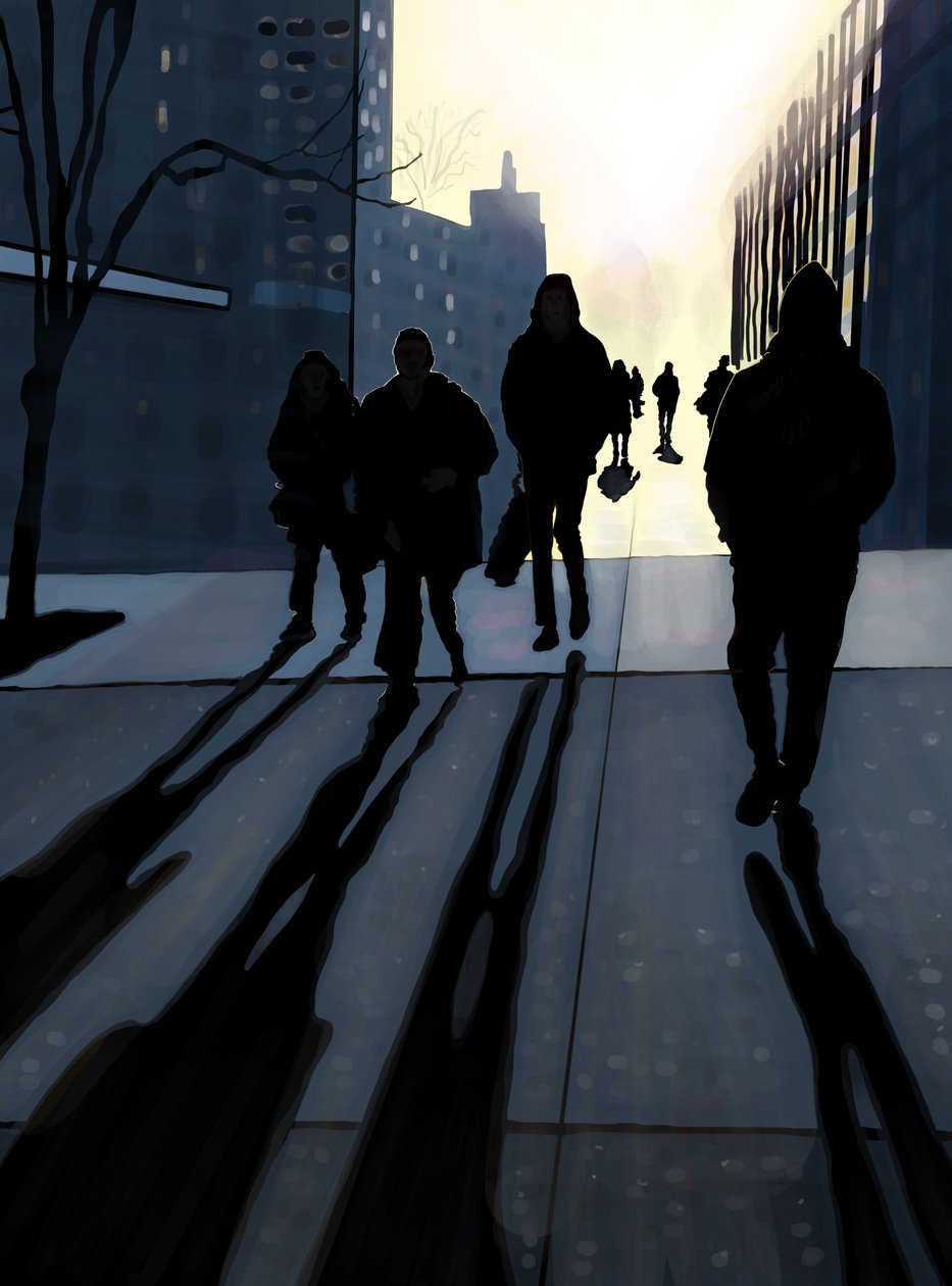 Manhattan Sidewalk (digitális művészet) alkotó: Evan Sklar