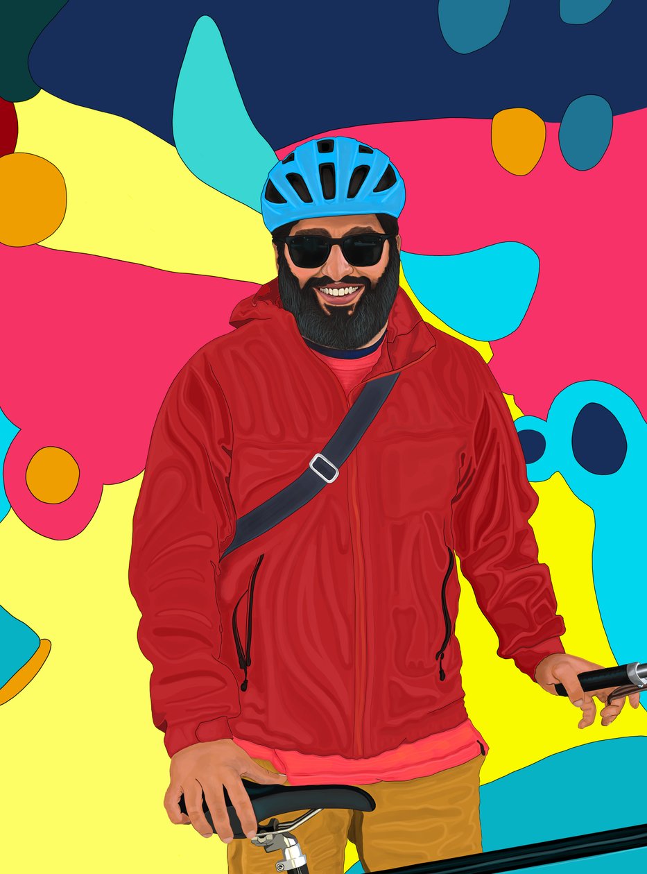 Rizwan Mosolygó (digitális művészet) alkotó: Evan Sklar
