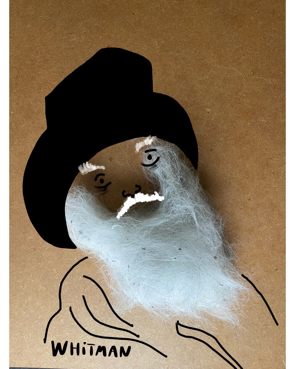 Walt Whitman (kollázs rajz) alkotó: Evan Sklar