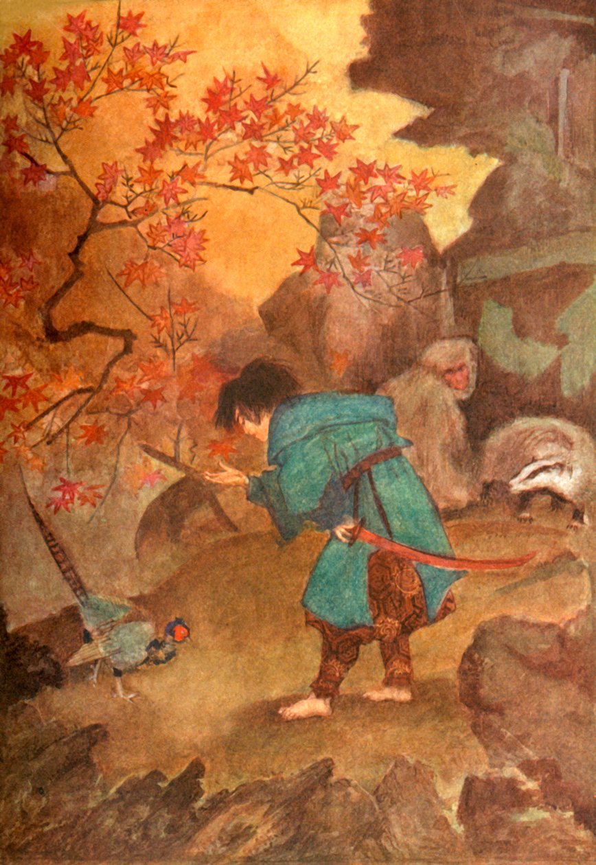 "Momotaro és a fácán", 1912. alkotó: Evelyn Paul