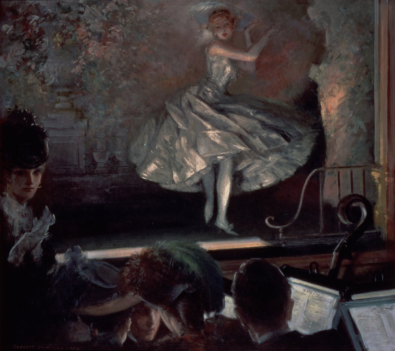 Táncos fehérben a reflektorok előtt alkotó: Everett Shinn