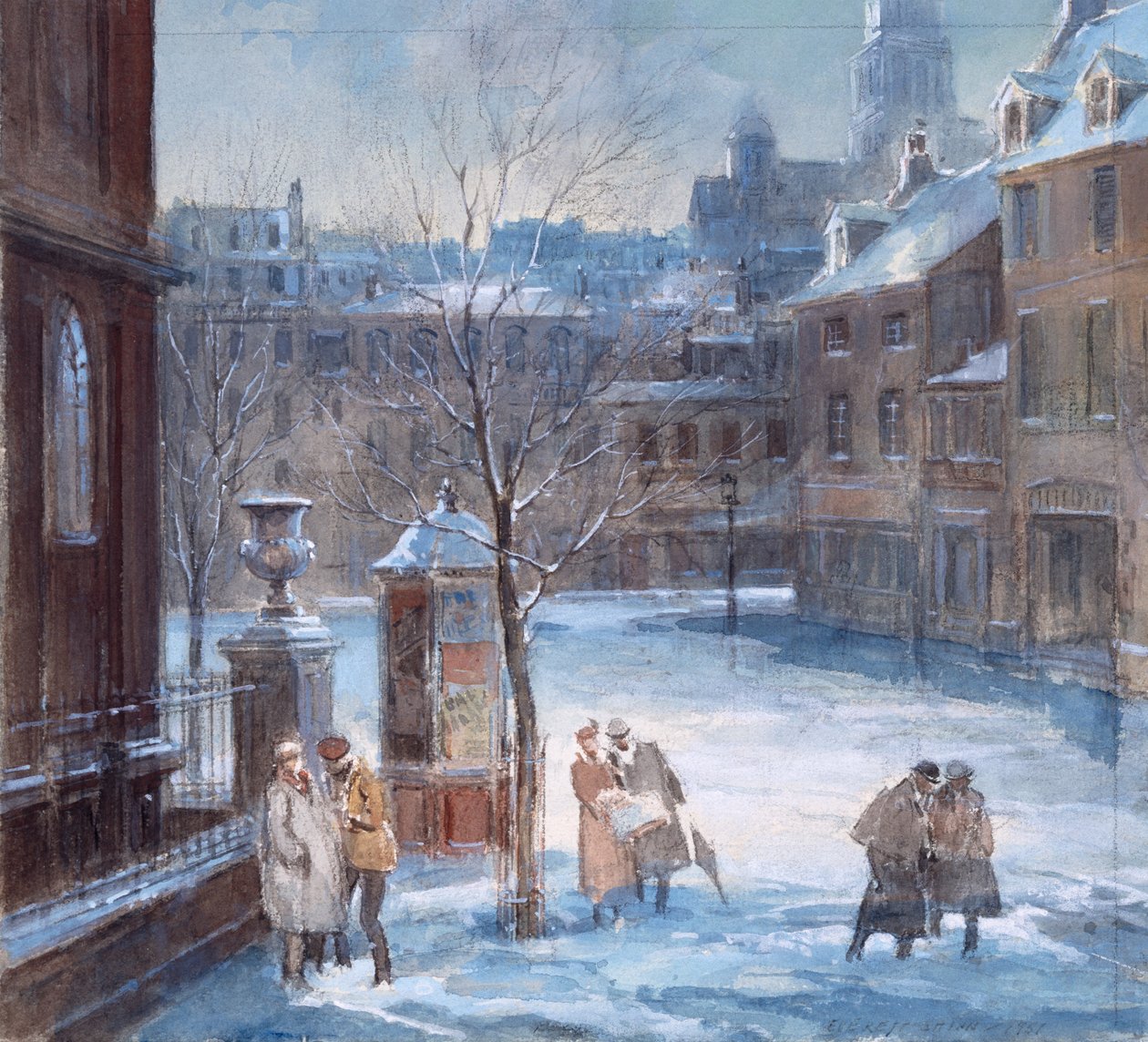 Párizs utcai jelenet alkotó: Everett Shinn