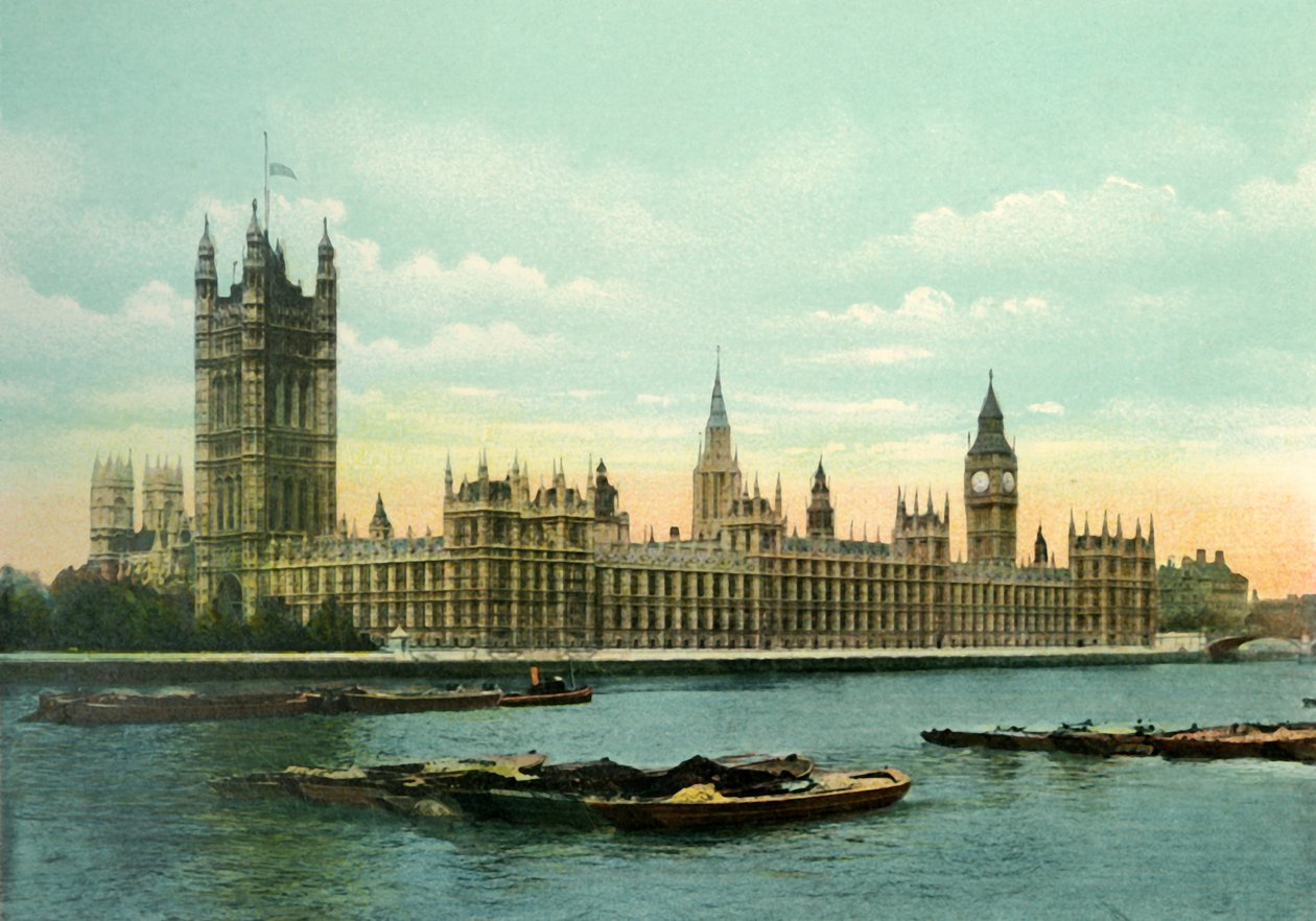 A Parlament házai, 1900-as évek. alkotó: Eyre and Spottiswoode