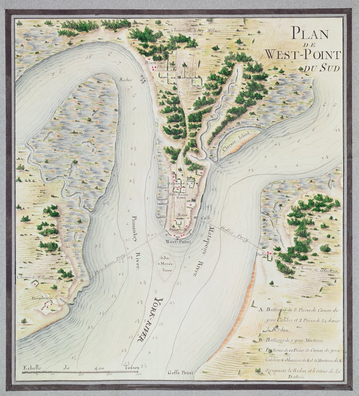 South West-Point, Virginia térképe, a Guerre de l