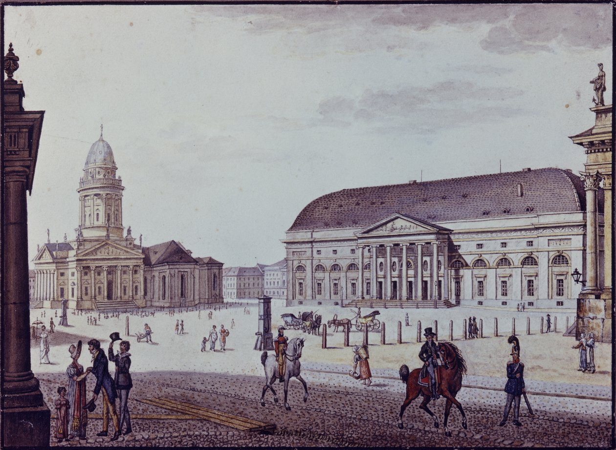A Gerndarmenmarkt (toll, tinta és WC papíron) alkotó: F.A. Calau
