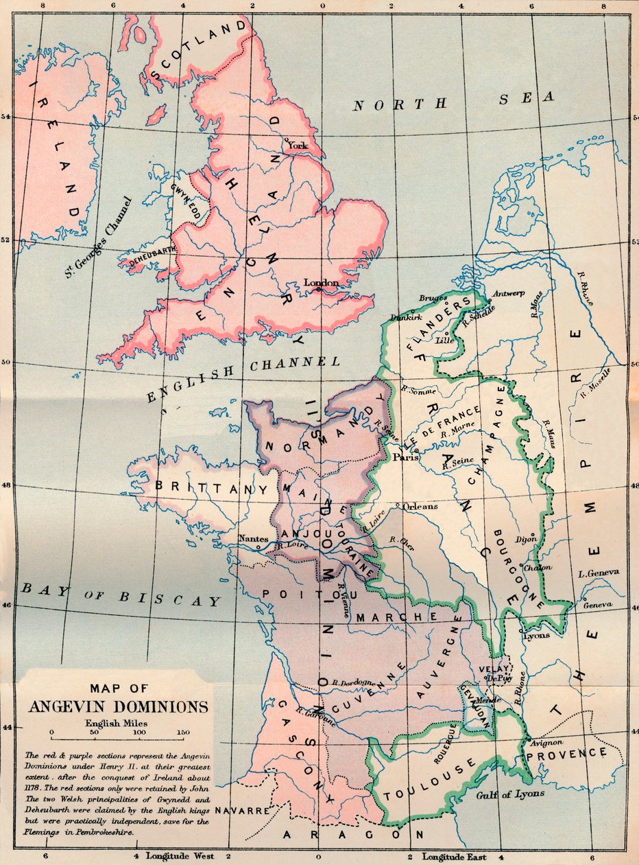 "Angevin Dominions térképe", 1902 alkotó: FS Weller