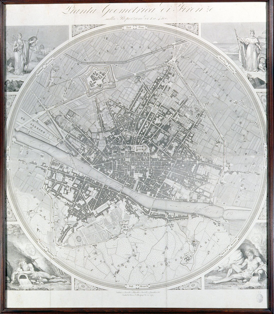 Firenze térképe, 1843 és 1866 (részletekért lásd: 100311) alkotó: Fantozzi