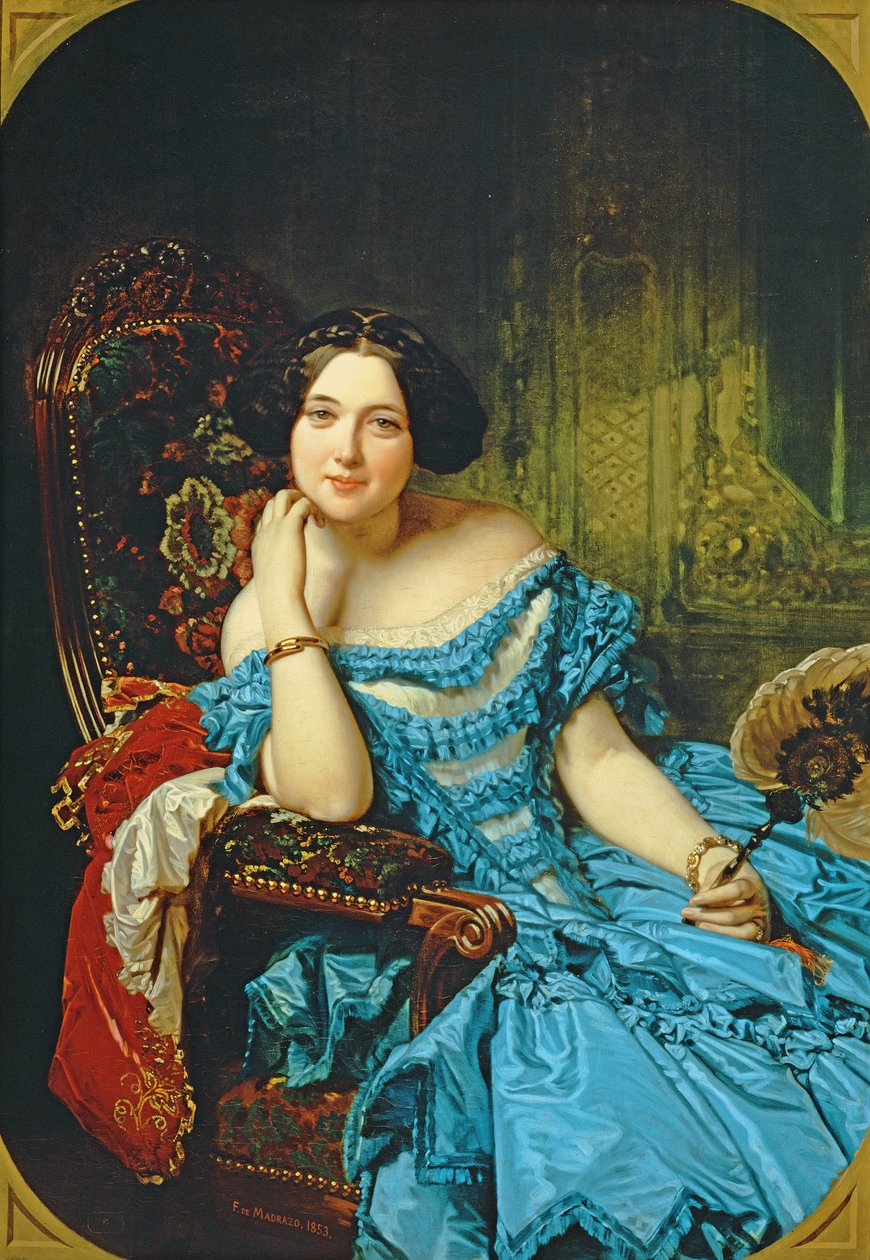 Amalia de Llano y Dotres, Vilches grófnő portréja, 1853 alkotó: Federico de Madrazo y Kuntz