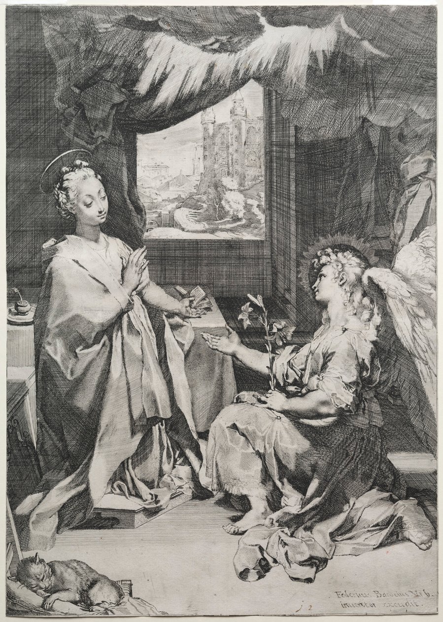 Az Angyali üdvözlet, c. 1585. alkotó: Federico Barocci