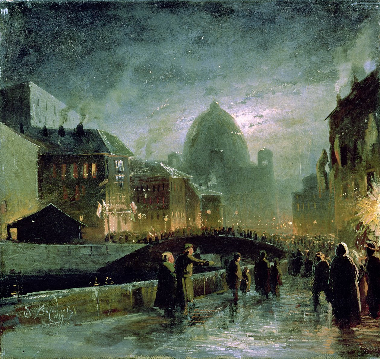 Kivilágítások Szentpéterváron, 1869 alkotó: Fedor Aleksandrovich Vasiliev