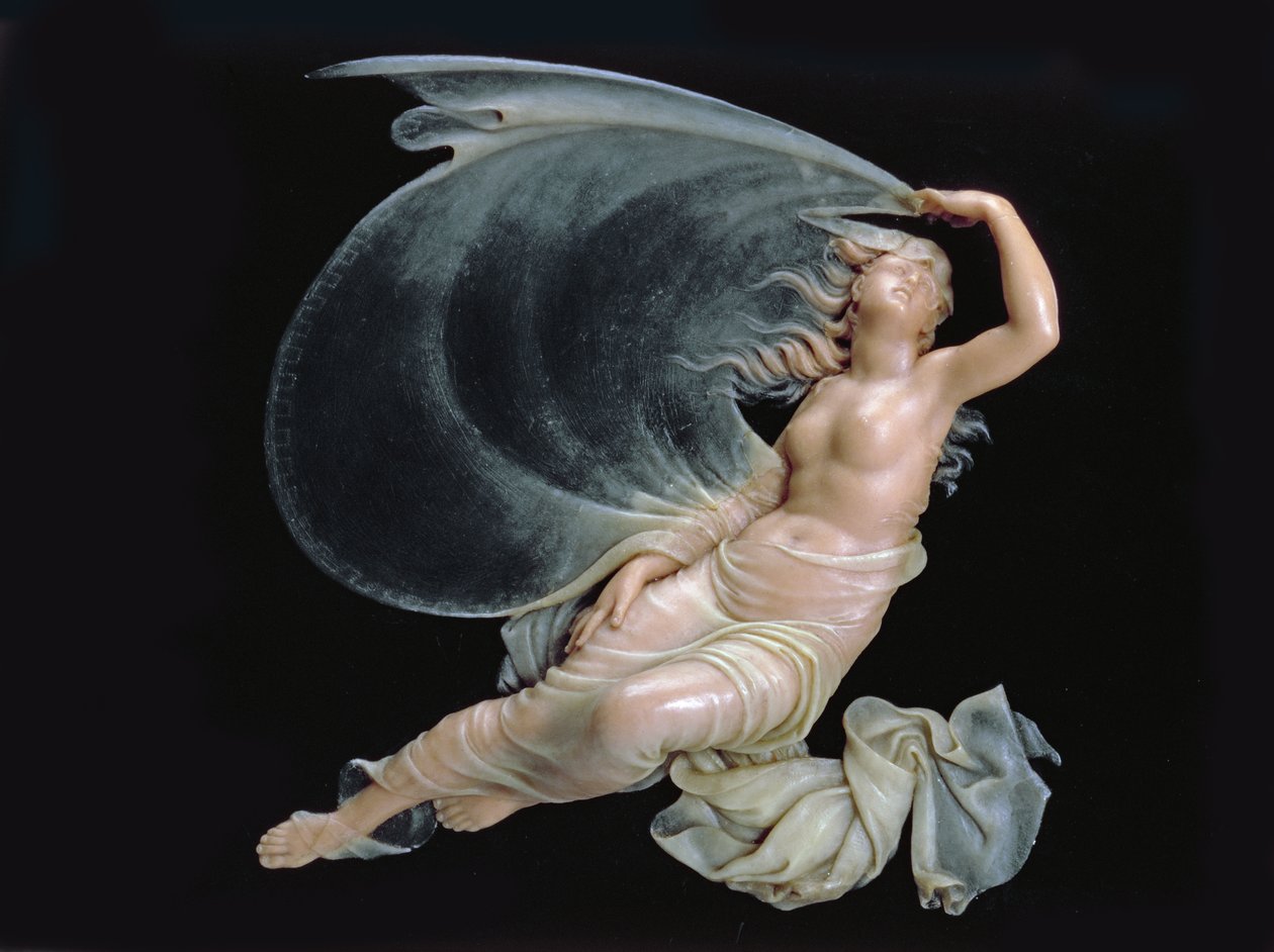 Dushenka in Flight, 1808 (viasz megfeketedett üvegen) alkotó: Fedor Petrovich Tolstoy
