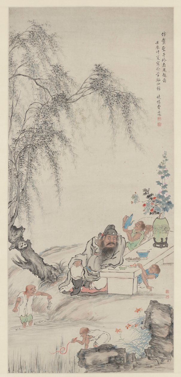 Zhong Kui és asszisztensei Willows alatt alkotó: Fei Danxu