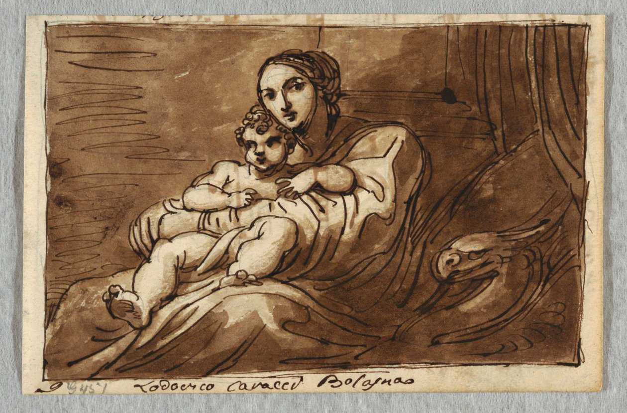 Madonna és gyermeke, Lodovico Carracci tanulmánya alkotó: Felice Giani