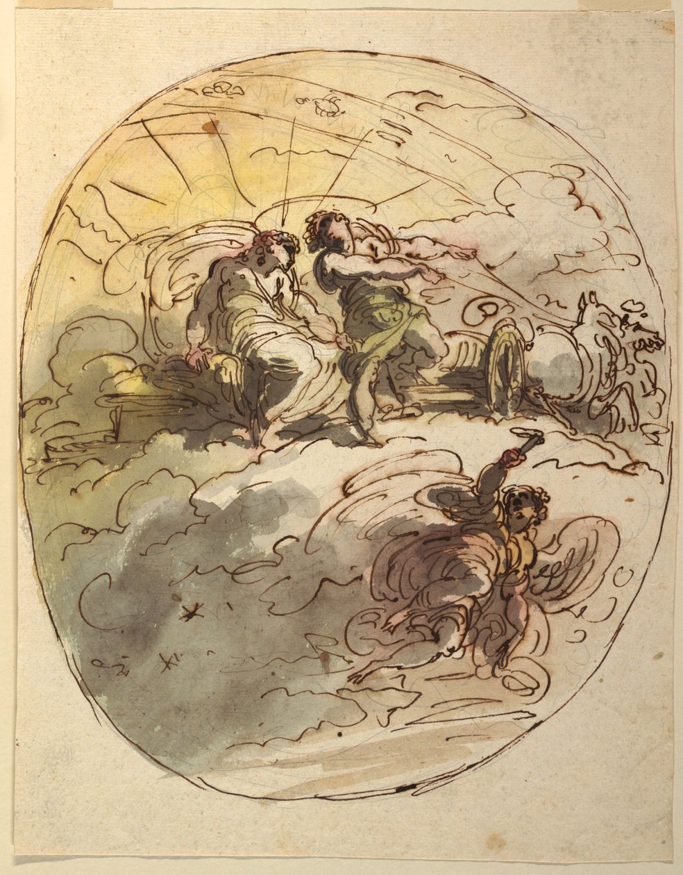 Phaeton Bidding Apollo Búcsú alkotó: Felice Giani