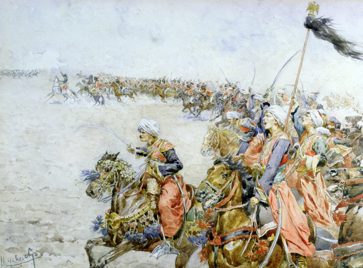 A mamelukok vádja az austerlitzi csatában, 1805. december 2. alkotó: Felicien baron de Myrbach Rheinfeld