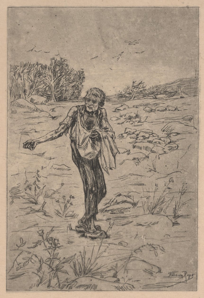 A példabeszédek magvetője (rézkarc) alkotó: Félicien Rops