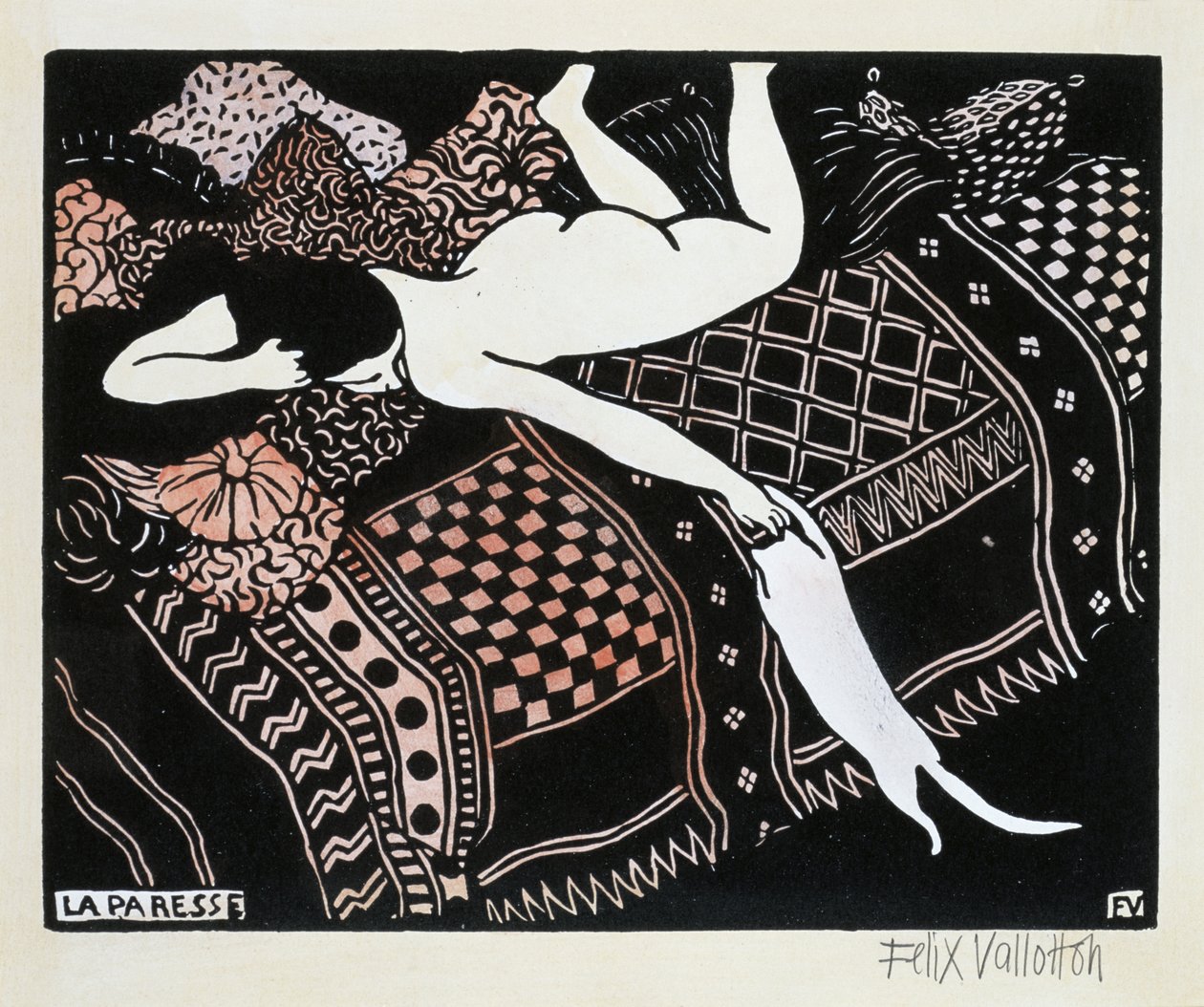 La Paresse, 1896 (fametszet, papír) alkotó: Felix Edouard Vallotton