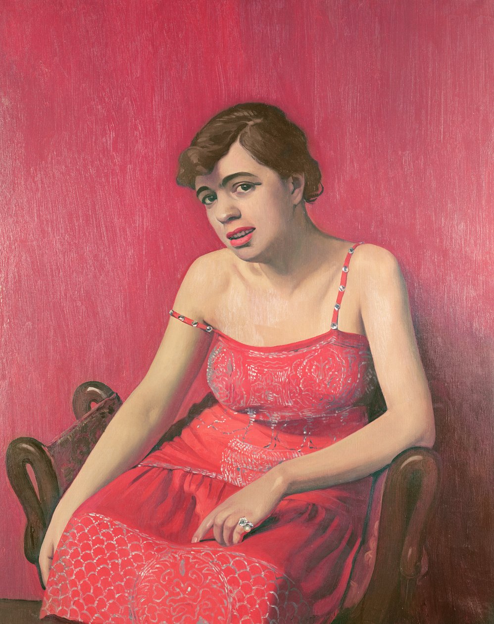 Vörös ruhás román nő, 1925 alkotó: Felix Edouard Vallotton