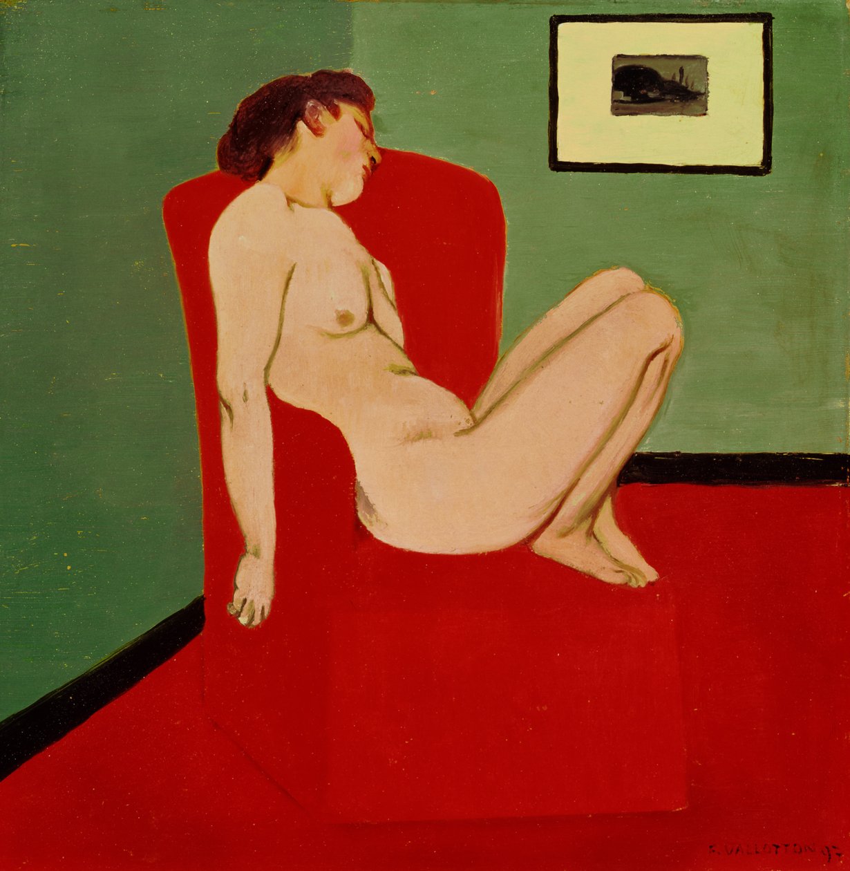 Ülő női akt alkotó: Felix Edouard Vallotton