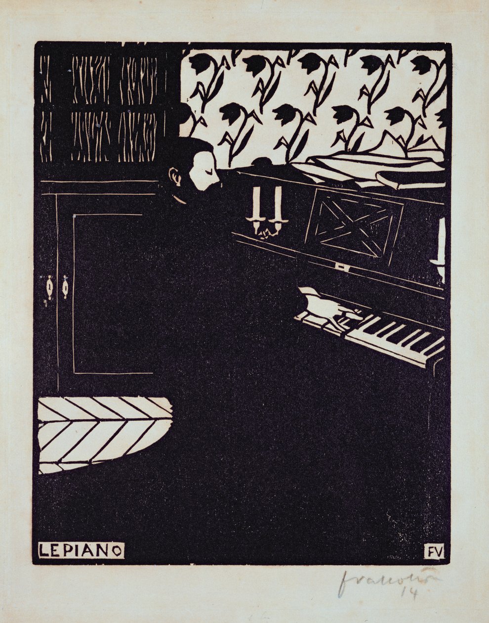 A zongora, 1914 alkotó: Felix Edouard Vallotton