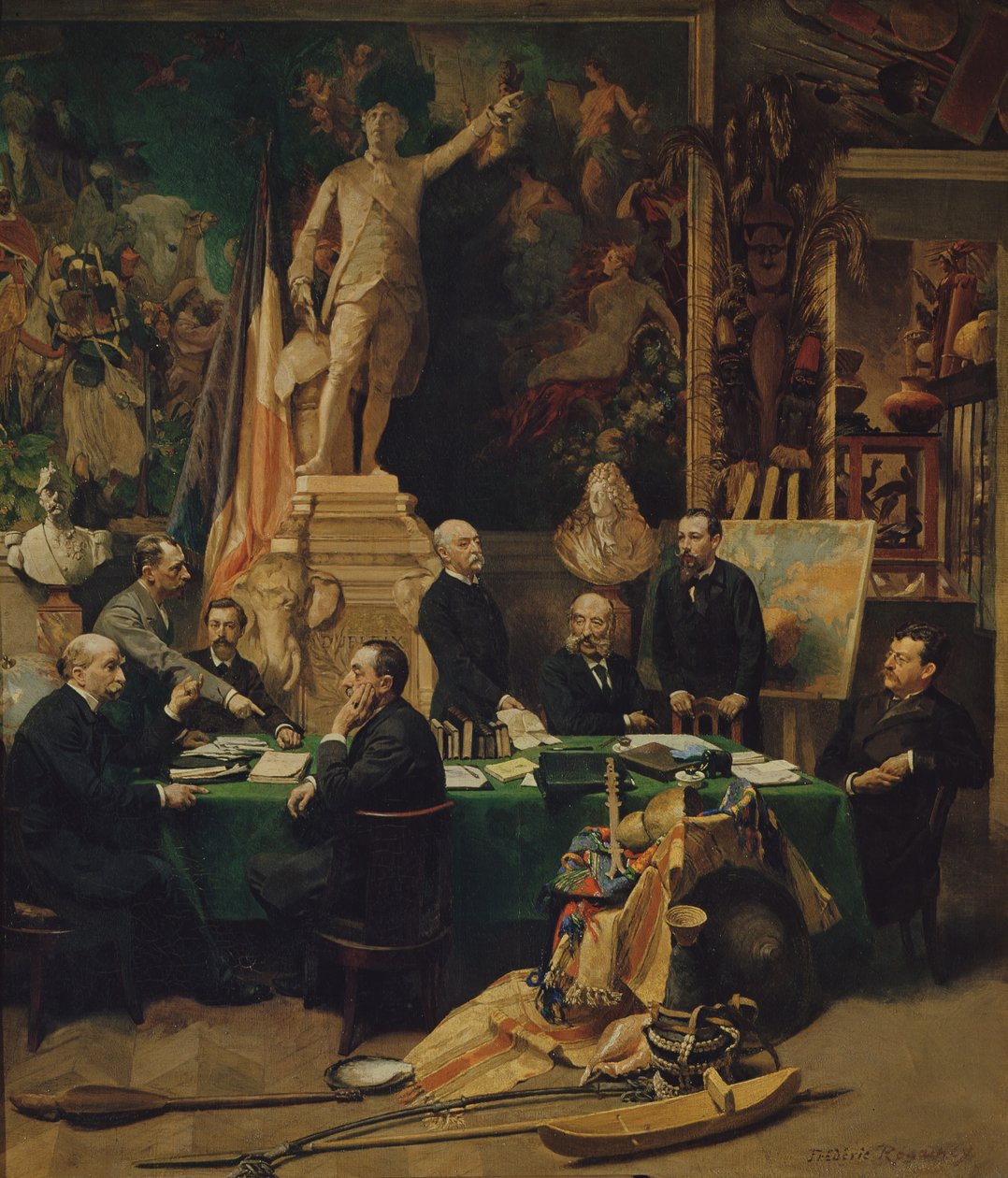 A gyarmati küldöttek és Jules Ferry (1832-93) 1892 alkotó: Felix Regamey