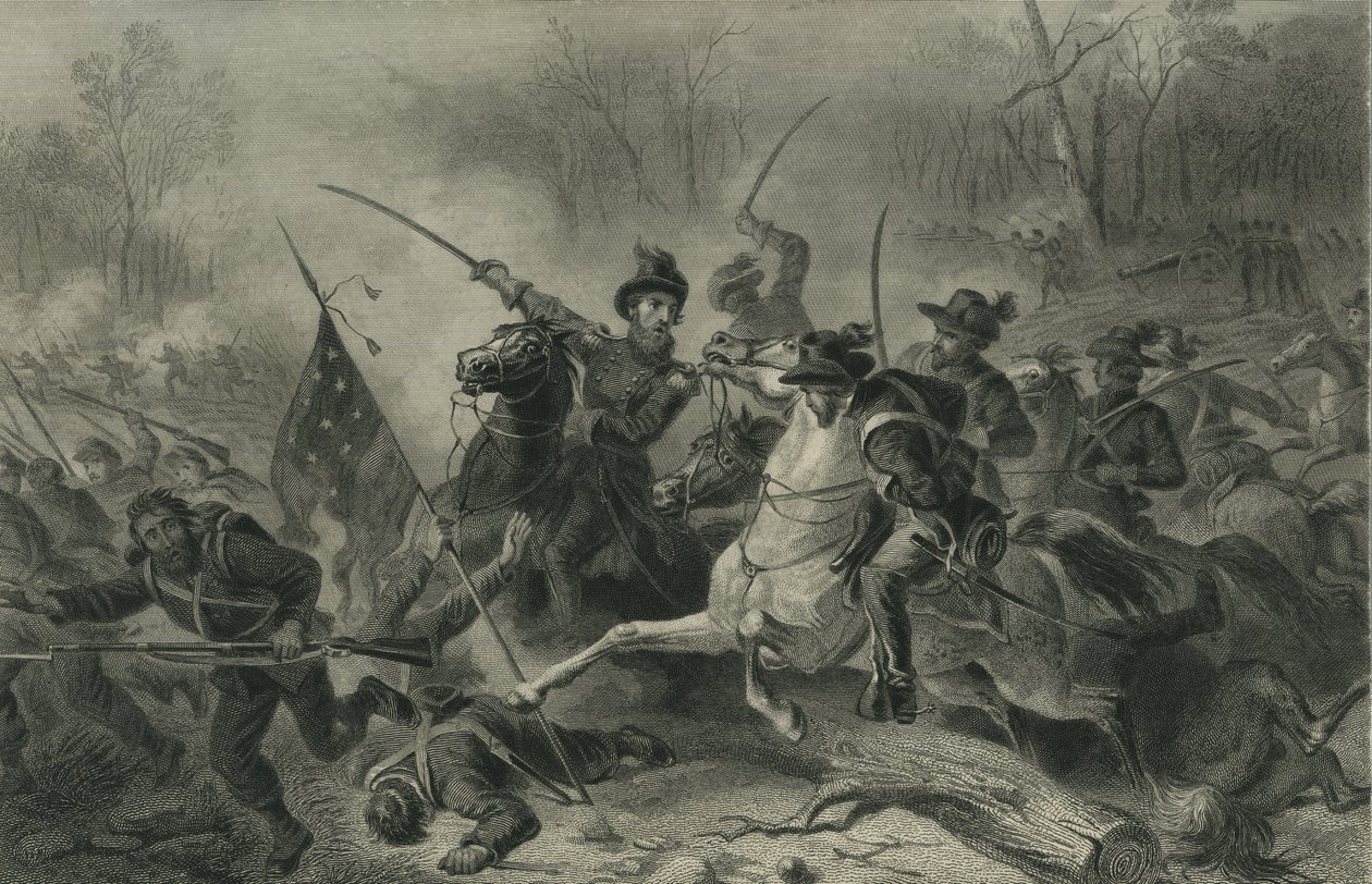 Shiloh-i csata, Tennessee, 1862 körül alkotó: Felix Octavius Carr Darley