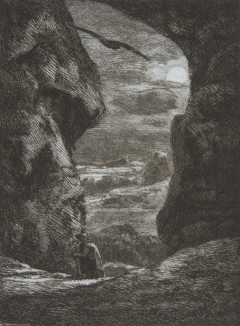 Búcsú a Karpatztól, 1857. alkotó: Felix Bracquemond