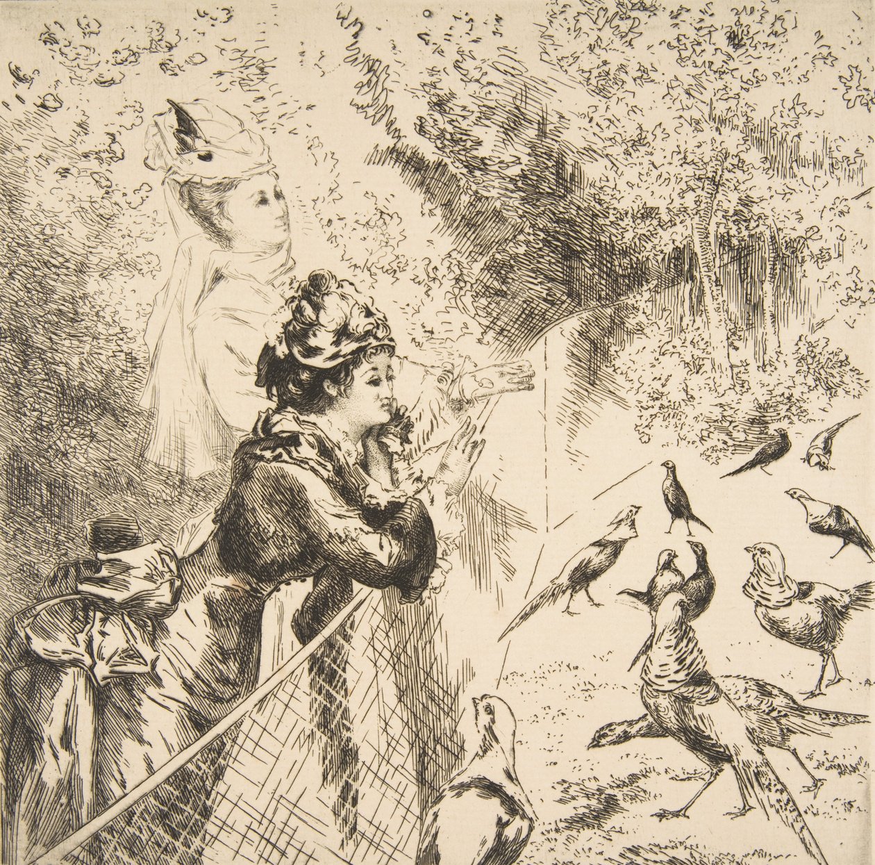 Az Állatkertben kb. 1873. alkotó: Felix Bracquemond
