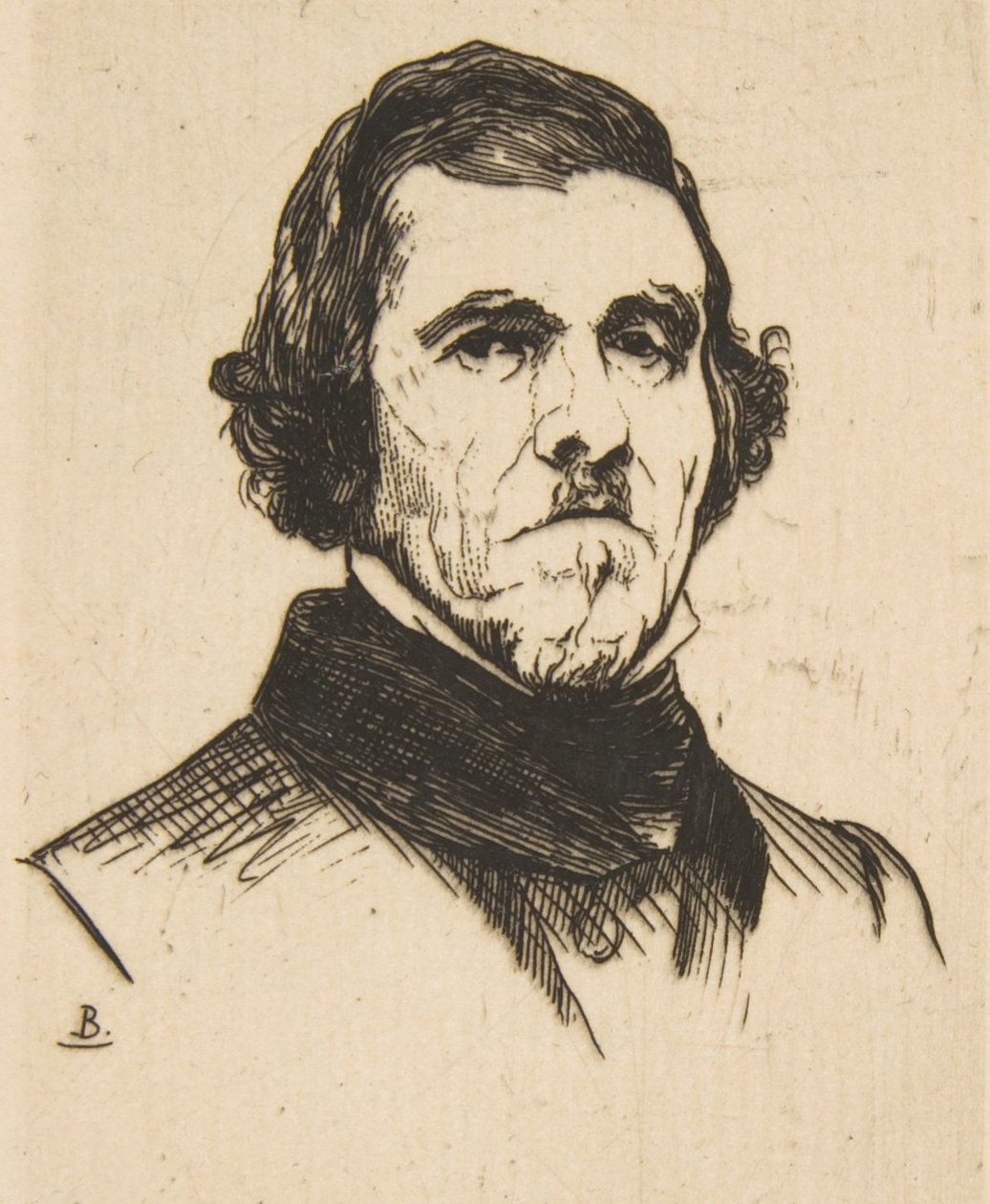 Eugene Delacroix portréja, 1863. alkotó: Felix Bracquemond