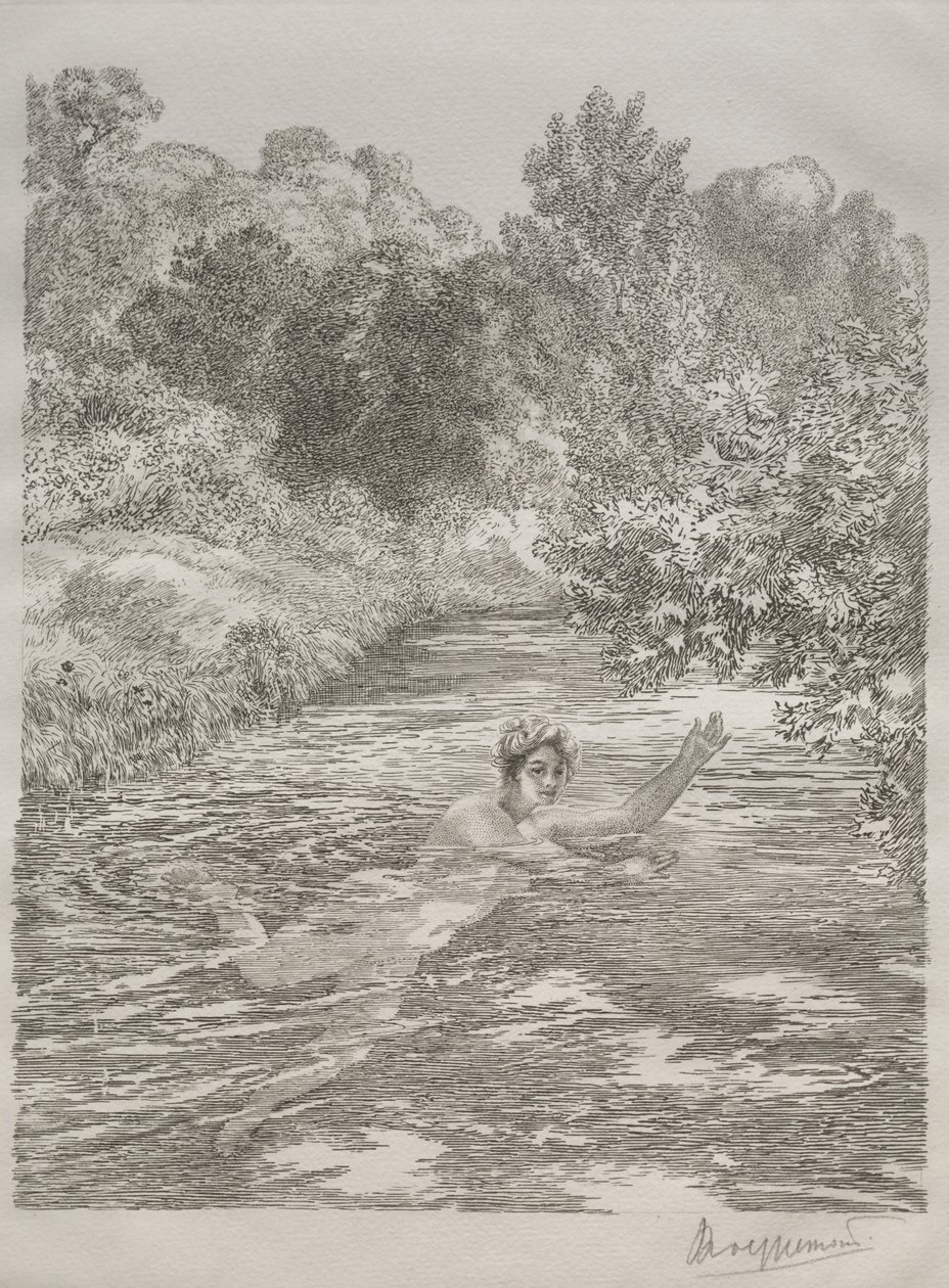 A fürdőző c. 1860-70. alkotó: Felix Bracquemond