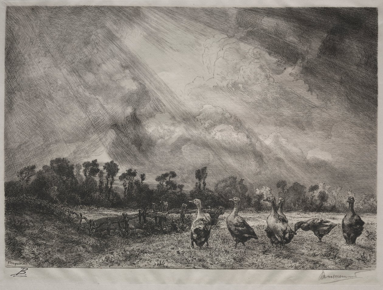 A viharfelhő, 1878-1887. alkotó: Felix Bracquemond
