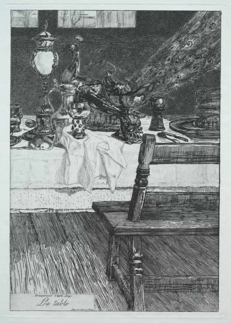 A táblázat, H. Leys nyomán alkotó: Felix Bracquemond