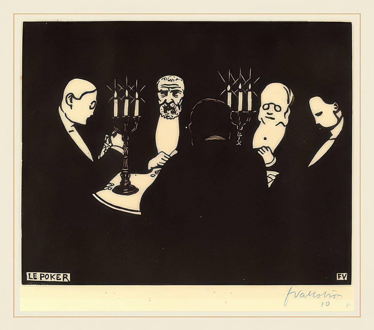 Le Poker (Póker). 1896 alkotó: Felix Edouard Vallotton