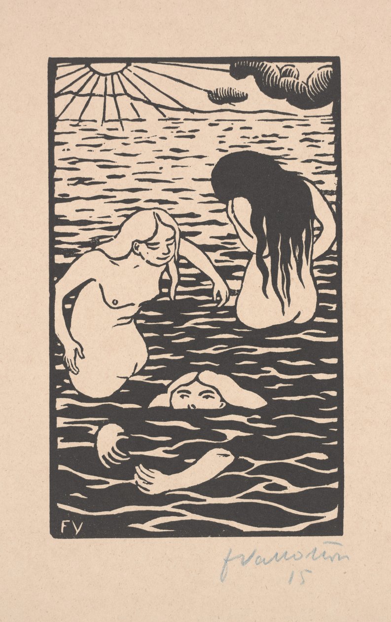 Három fürdőző alkotó: Felix Edouard Vallotton