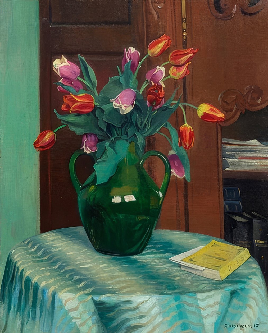 Tulpenstrauß (rózsaszín és piros tulipán). 1912 alkotó: Felix Edouard Vallotton