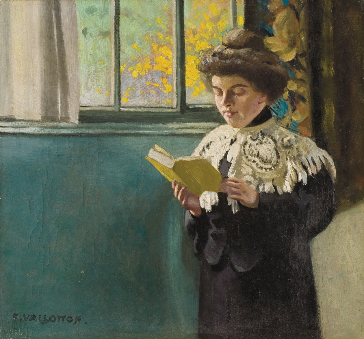 Ablakban olvasó nő, 1904 körül alkotó: Felix Edouard Vallotton