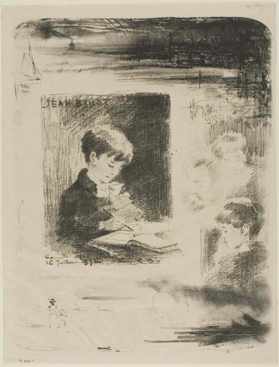 Gyermekrajz (Jean Buhot) alkotó: Felix Hilaire Buhot