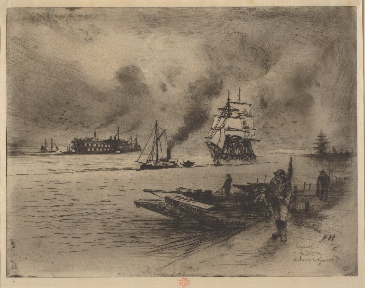 Gravesend környéke, 1883. alkotó: Felix Hilaire Buhot