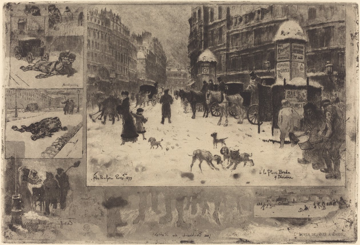 Tél Párizsban Tél Párizsban, 1879. alkotó: Felix Hilaire Buhot