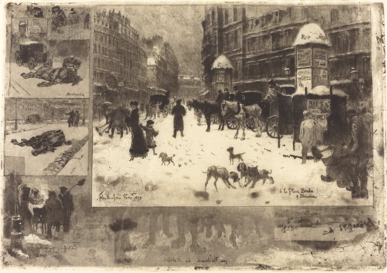Tél Párizsban Tél Párizsban, 1879. alkotó: Felix Hilaire Buhot