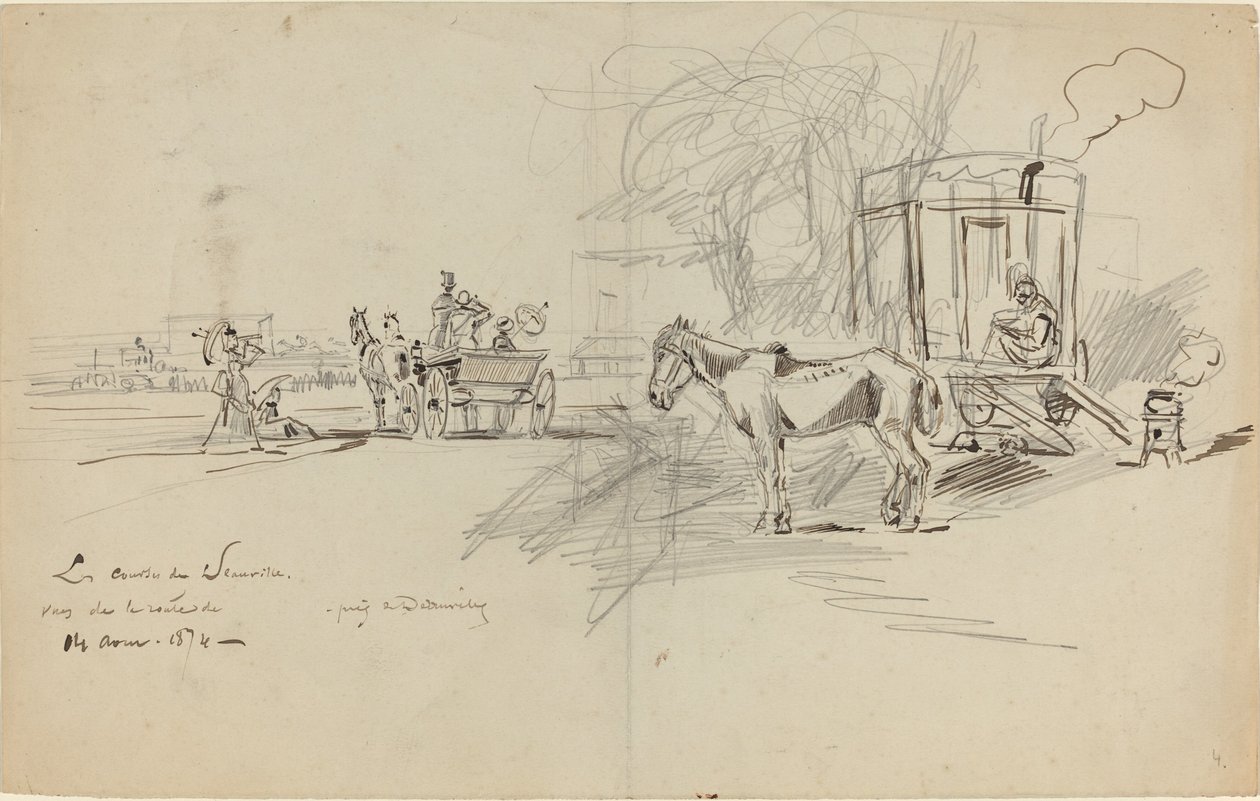 A Deauville-i versenyek, 1874. alkotó: Felix Hilaire Buhot