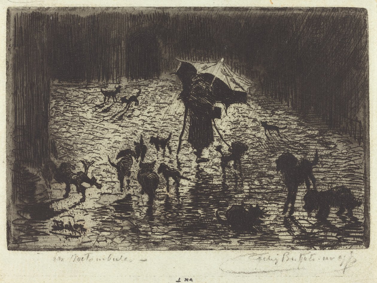 Les Noctambules The Night Prowlers, 18761877. alkotó: Felix Hilaire Buhot