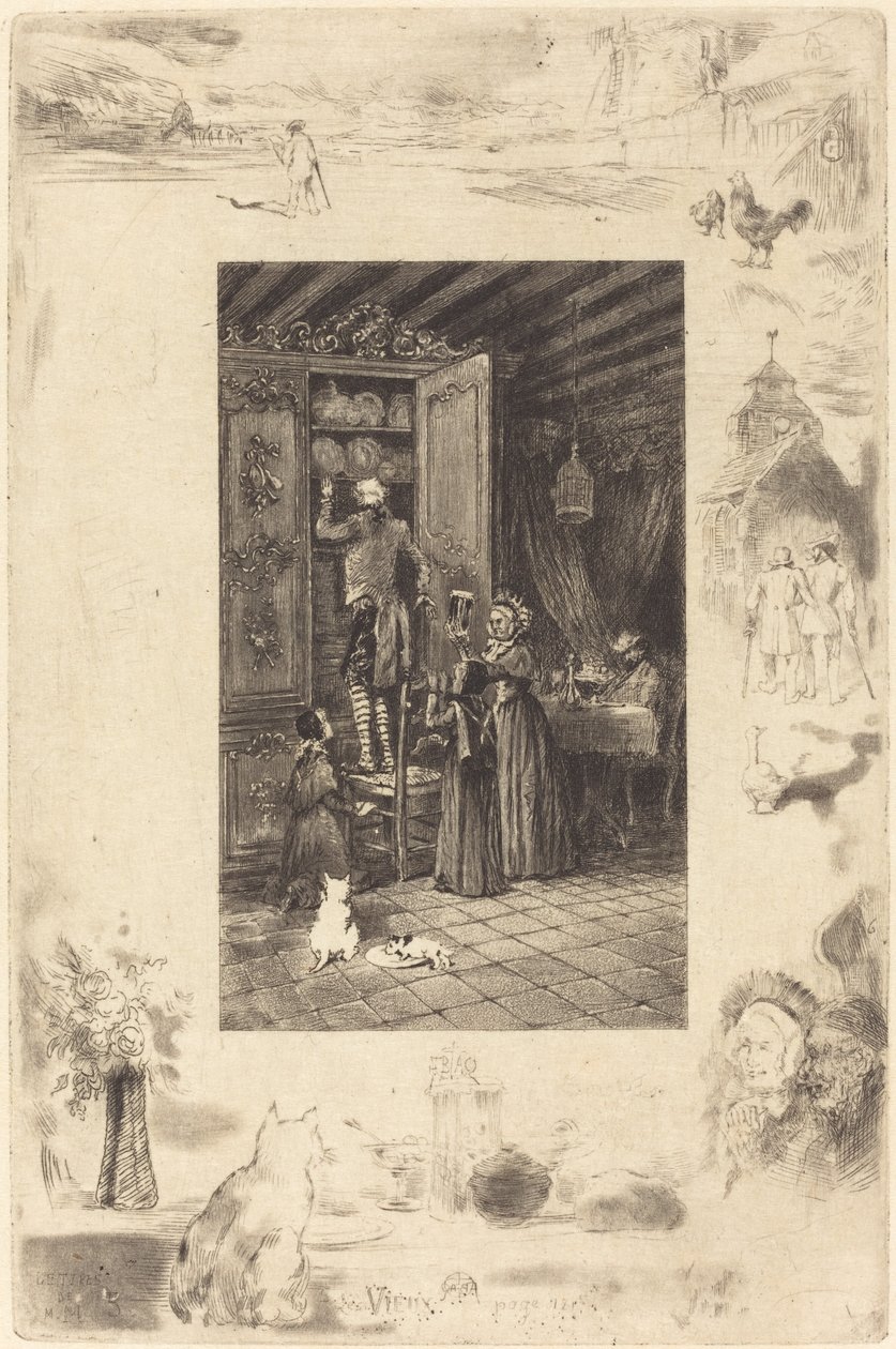 The Old The Elders, c. 1885. alkotó: Felix Hilaire Buhot
