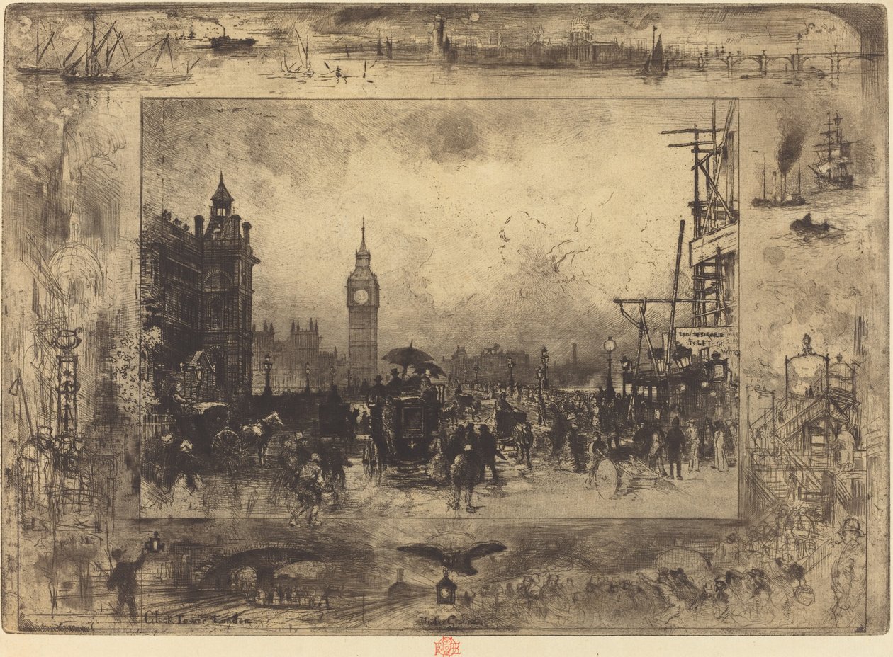 Westminster híd, 1884. alkotó: Felix Hilaire Buhot