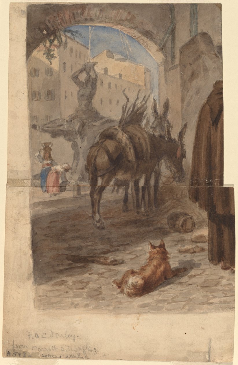 Bernini-kút, Róma [recto] alkotó: Felix Octavius Carr Darley
