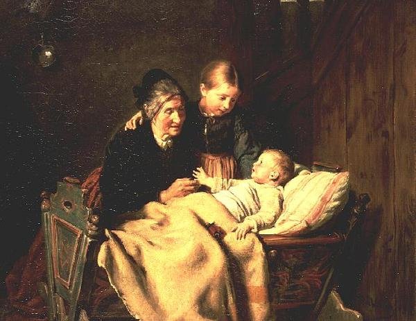 A figyelem központja (olaj, vászon) alkotó: Felix Schlesinger