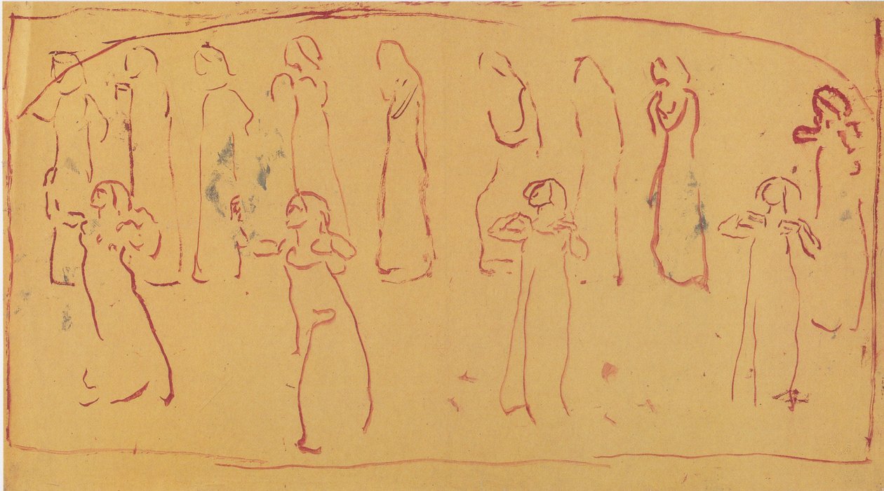 Tizenhárom álló köpenyes alak alkotó: Ferdinand Hodler