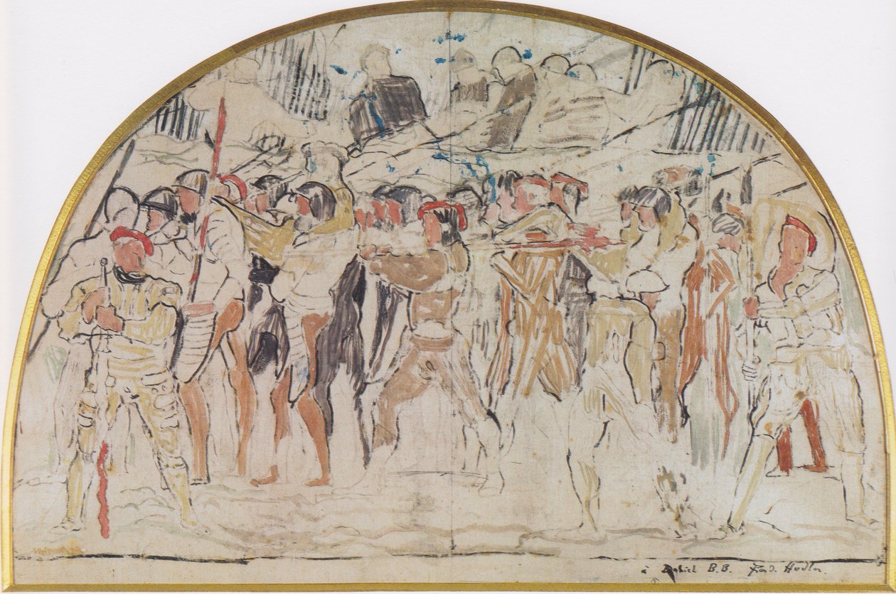  A Marignanon-i visszavonulás kompozíciós tanulmánya alkotó: Ferdinand Hodler